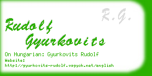 rudolf gyurkovits business card